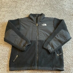 North Face Jacket Boys Large Black Outdoor Full Zip Fleece Kid Youth - Picture 1 of 8