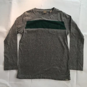 SCOTCH AND SODA SHRUNK BOY'S LONG SLEEVE HEATHER T-SHIRT POCKET AND STRIPE NWT - Picture 1 of 6