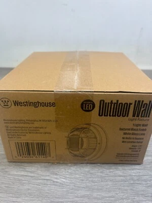 Westinghouse 6114000 8" Round LED Outdoor Wall Sconce, Textured Black Finish - Image 1 of 2