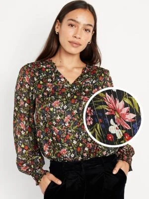 Blusa Campesina Boho Brillante Multi Floral OLD NAVY by Gap ~ Nueva con Etiquetas S M ~ 97 Foto 1 de 3