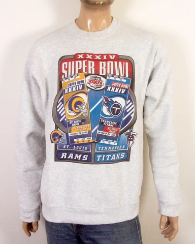 vintage 90s 00s Y2K euc LA St. Louis Rams Super Bowl XXXIV Sweatshirt Titans XL Cover