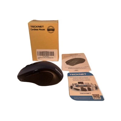 Tecknet Ergonomic Cordless Wireless Optical Blue Computer Mouse Scroll Wheel - Image 1 of 4