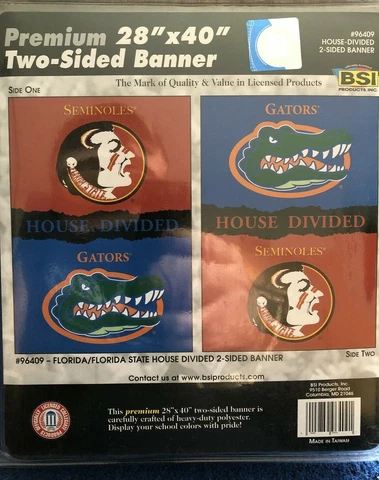 Florida / Florida State HOUSE DIVIDED DOUBLE SIDED 28 x 40 BANNER ! Cover