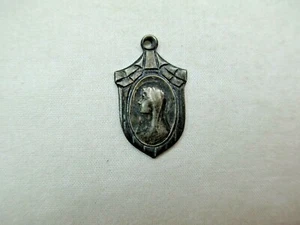 Antique Signed French? Italian? Sterling Silver MARY Medal Pendant Charm 047E - Picture 1 of 12