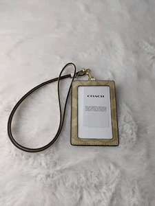 Coach Cream & Tan ID Lanyard in Signature Monogram CC's New - Picture 1 of 6