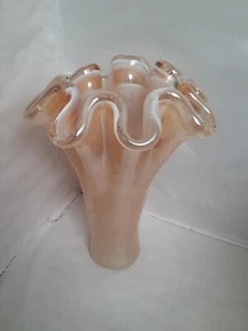 NEW Murano Art Glass  Ruffled Vase, Hand made. Made in Italy - Picture 1 of 9