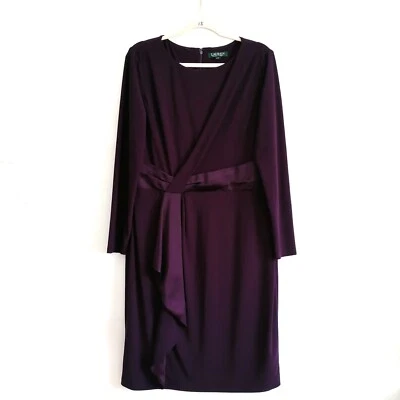 Lauren Ralph Lauren Womens Purple Classic Look Cottagecore Sheath Dress Size 14 - Image 1 of 4