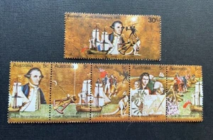 Australia Decimal 1970 Captain Cook Bicentenary Complete Set 5 STRIP + 30c MUH - Picture 1 of 2