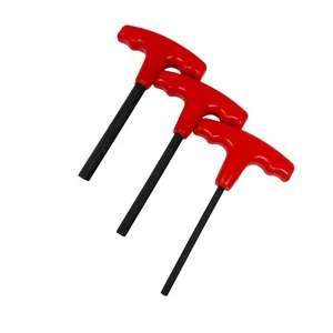 3 Pcs Metric 5.5mm, 8mm, 10mm T Handle Allen Hex Wrench Set, Red Handle - Picture 1 of 11