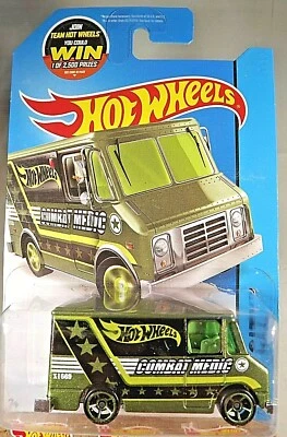 2015 Hot Wheels #47 HW City-HW Rescue COMBAT MEDIC Green w/Green OH5 Spoke Wheel - Image 1 of 4