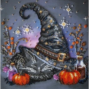 Bead Embroidery Kit Halloween Bead stitching Beadwork DIY Abris Art - Picture 1 of 4