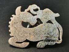 Chinese jade ornaments carving deer figure with bird on back jade pendant