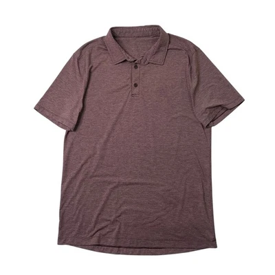 Lululemon Shirt Mens M Medium Raisin Red Evolution Short Sleeve Preppy Golf Polo - Image 1 of 4