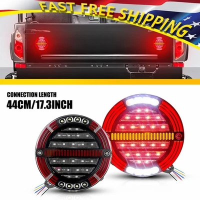 5.5'' Round LED Bus Truck Turn Signal Running Tail Light Brake DRL Trailer Stop - Image 1 of 4