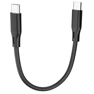Short Charger Cable USB-C to USB-C PD 60W Braided for Samsung Android Heavy Duty - Picture 1 of 4
