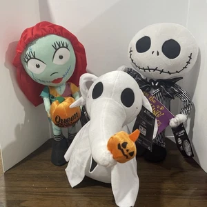 NWT Nightmare Before Christmas Jack Sally & Zero 18" Plush~ Set Of 3 - Picture 1 of 7