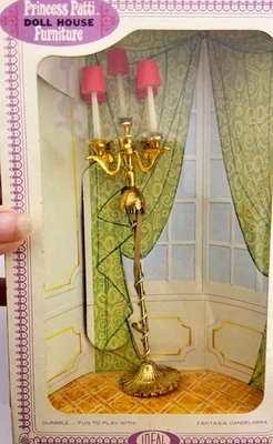 DOLLHOUSE MINIATURE IDEAL PRINCESS PETITE/PRINCESS PATTI  GOLD CANDELABRA MIB - Image 1 of 3