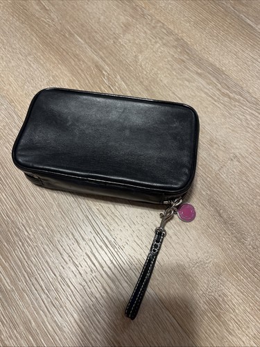 Coach Portagioie in Pelle Pelle Nero Tasche con Cerniera H61