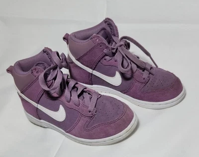 Nike Dunk Alto Violeta Polvo Gamuza Jóvenes Niños Niños Zapatos Niñas Niños Púrpura 12c Foto 1 de 4