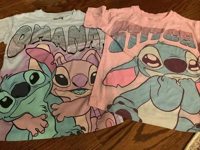 Lot Of 2 Disney's Girls Lilo Stitch T-shirts SIZE 6X Gently Used - Image 1 of 4