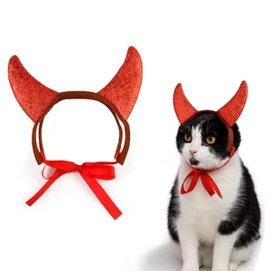 Teufelshörner Haarreif für Katze  Halloween  Cosplay  Fasching - Bild 1 von 6