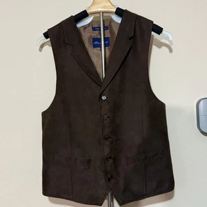 Alan Flusser sz large vest dark brown microsuede. Unisex. Luxurious Layered look - Picture 1 of 5