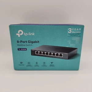TP-Link TL-SG608 Desktop Switch 8-Port Gigabit 10/100/1000 Mbps Unmanaged - Bild 1 von 8