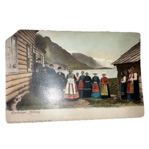 Hardanger Fjord Norway Early Residents c1907 Postcard Bondhusvatnet Glacier Lake - Picture 1 of 2