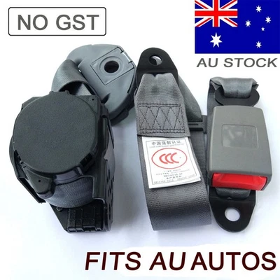 Grey 3point Sash Seat Belt Seatbelts Kit Retractor Top Quality For AU Honda Cars - image 1 of 4