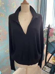 Calvin Klein 5XL Black Collared Pullover Jumper Sweater Ribbed Cotton Blend - Picture 1 of 11