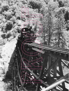 West Side Lumber (WSL) Lok 10 mit Blockzug auf Bock - 8x10 Foto - Bild 1 von 1