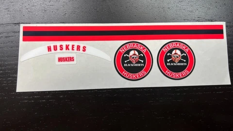 Nebraska Cornhuskers "Blackshirts" Mini Football Helmet Decal Set Cover