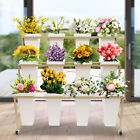 3-lagiger Metall Pflanzenständer Regal Blumenausstellungsständer mit 12 Eimern drinnen/draußen