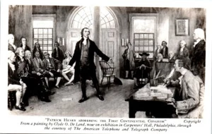 RPPC PA Postcard Patrick Henry First Contiential Congress Painting Philadelphia - Picture 1 of 2