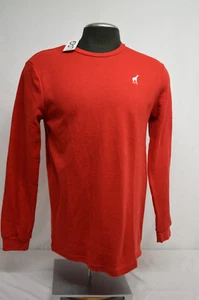 NEW LGR Giraffe Waffle Knit Long Sleeve Men's T-Shirt RED Size MED - Picture 1 of 9