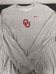 NIKE Oklahoma Sooners Dri-Fit Men’s Gray NCAA Long Sleeve T Shirt M - New - Picture 1 of 5