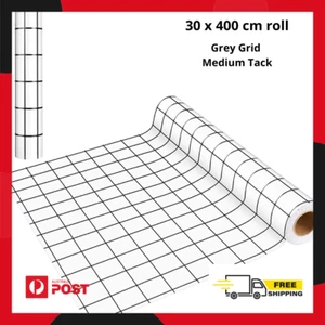 30 x 400 cm Vinyl Transfer Paper Tape Roll Cricut Adhesive Grey Alignment Grid - Picture 1 of 4