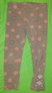 Pre-Owned Okie Dokie Girls Pants Gray With Hearts And Polka-dot Size 4T - Picture 1 of 2