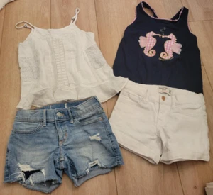 Abercrombie Kids Crown Ivy Denim Shorts Tank Top Outfit Set Lot Girls 7 8 - Picture 1 of 2