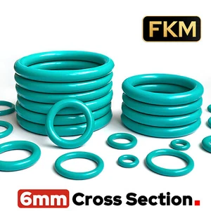 Juntas tóricas de goma métricas FKM 6 mm sección transversal 16 mm-438 mm ID - sellos de anillo tórico - Imagen 1 de 6