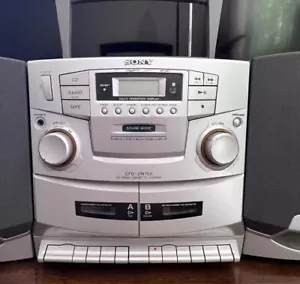 SONY CFD-ZW755 Stereo System Boombox CD/Dual Cassette/Radio Mega Bass W/ Remote - Picture 1 of 7