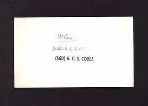 SIGNED card of CLAUDE COREA of Sri Lanka *President, United Nations Sec. Council - Picture 1 of 1
