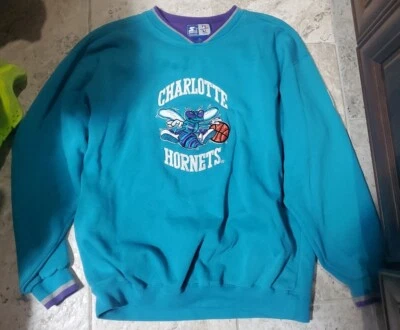 INCREÍBLE SUDADERA VINTAGE STARTER NBA AUTHENTICICS CHARLOTTE HORNETS PARA HOMBRE TALLA XL Foto 1 de 4