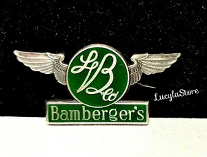 Vintage 1960's Bamberger's Pilot Wings Pin Brooch By MACO Sterling Silver Enamel - Picture 1 of 12