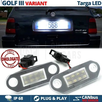 Luci TARGA LED PER VW Golf 3 Placchette Led CANbus Luce Bianco GHIACCIO 6500K - Immagine 1 di 4