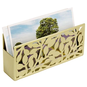 MyGift Magnetic Vintage Floral Pattern Brass Metal Dry Erase Marker Organizer - Picture 1 of 6
