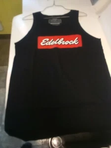 Edelbrock Black Tank Top ,Medium,Red/White Logo,100 Percent Cotton, Lifestyle - Picture 1 of 11