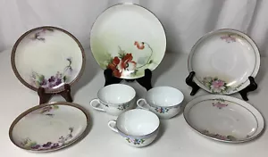 Antique Nippon Cups And Saucers Miscellaneous Lot Of 8 Pieces - Picture 1 of 10