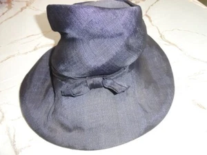 Ladies Vintage Dark Blue Fabric Cloche Hat - Picture 1 of 6