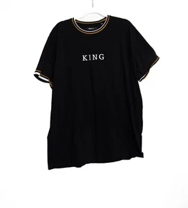 King Black T-Shirt With Gold & White Trim By Novamen 2XL - Picture 1 of 10